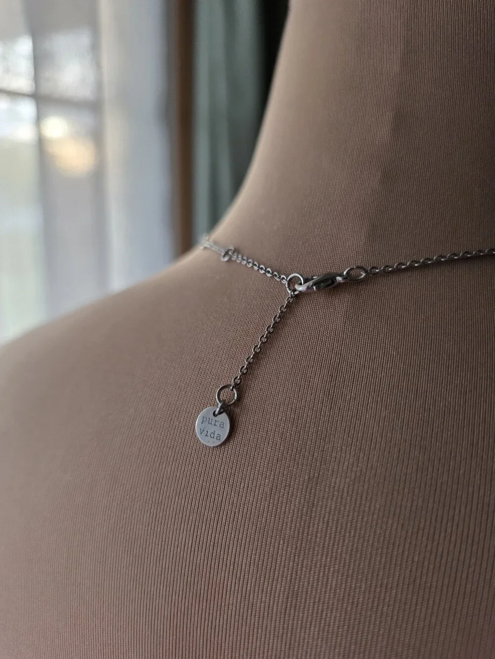 Lucky Charm Choker Necklace Pura Vida Silver Minimalist Dainty Letter 16